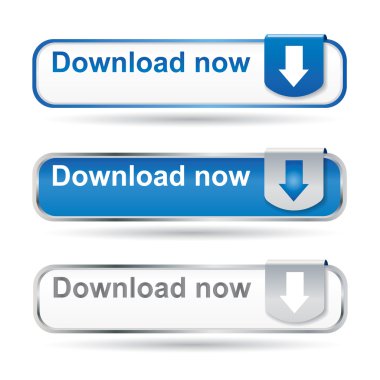 Web2 download button set clipart