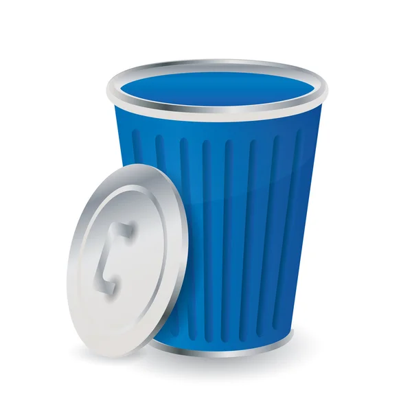 Icône vectorielle poubelle bleue — Image vectorielle