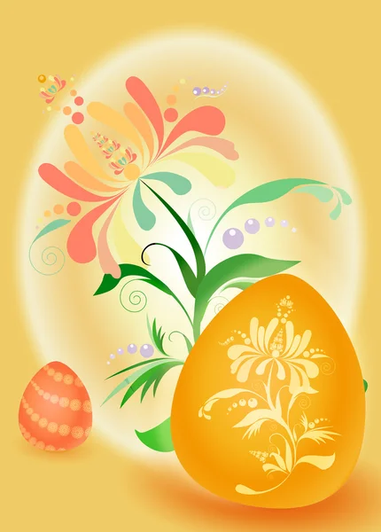 Easter postal, raster, but in style — Stock Photo, Image