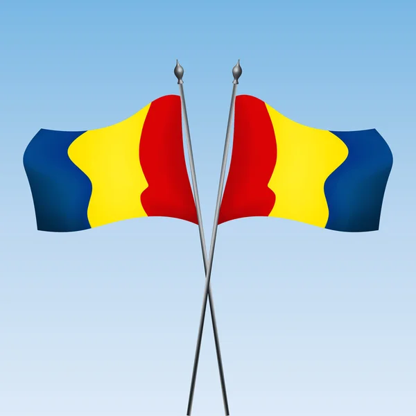 Графічні ілюстрації Румунська прапорів — стоковий вектор