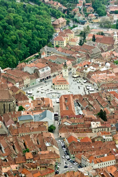 Vista panorámica sobre la antigua plaza de Brasov y Long Street —  Fotos de Stock