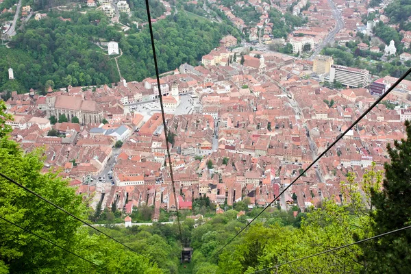 An upper view from Tampa with old center of Brasov city — Stock Photo, Image