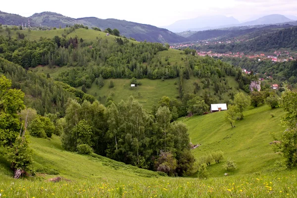 Beautiful rural landscape from Romanian village, called Pestera — Stock Photo, Image