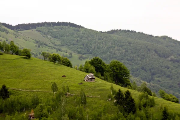 Dům na vrcholu kopce, vesnice pestera z Rumunska — Stock fotografie