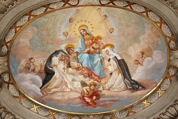 Pintura mural muy hermosa de la iglesia Zola Predosa — Foto de Stock