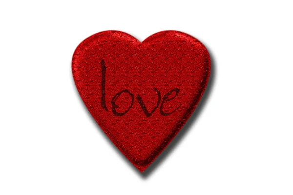 Ilustración gráfica de corazón con superficie texturizada y letras de amor encima — Foto de Stock