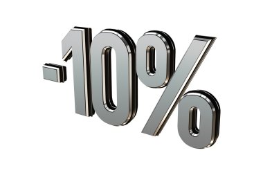 Percentage as symbol of shopping discounts up to 10 clipart