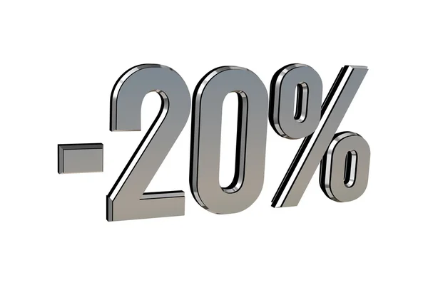 Prozentsatz als Symbol für Rabatte bis zu 20 — Stockfoto