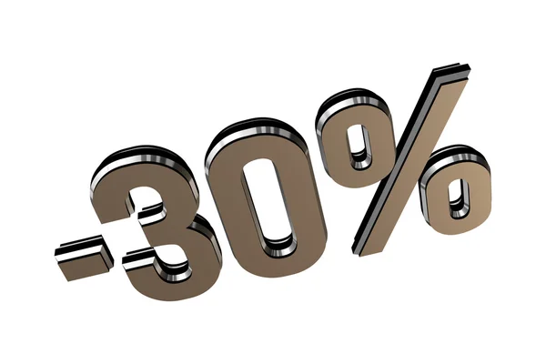 Percentagem como símbolo de descontos de compras até 30 — Fotografia de Stock