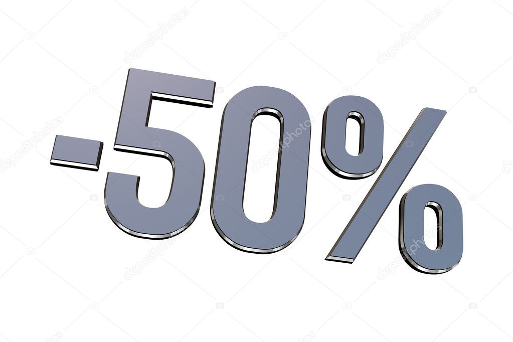 Percentage as symbol of shopping discounts up to 50