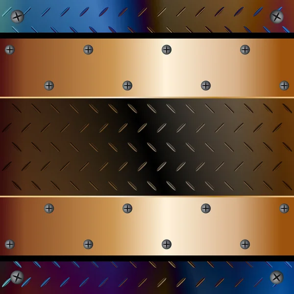 Grafische Darstellung des technischen Hintergrunds mit Platten, die mit Schrauben befestigt sind — Stockvektor