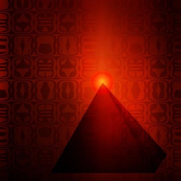 Piramide over patroon achtergrond — Stockvector