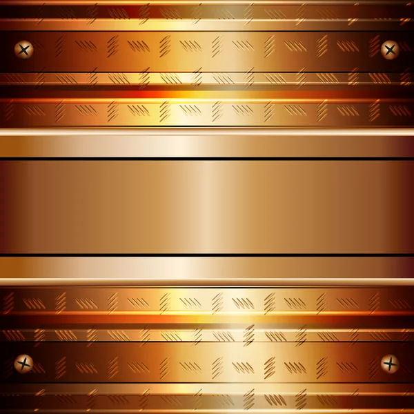 Ilustração gráfica de placas douradas fixadas com parafusos — Vetor de Stock