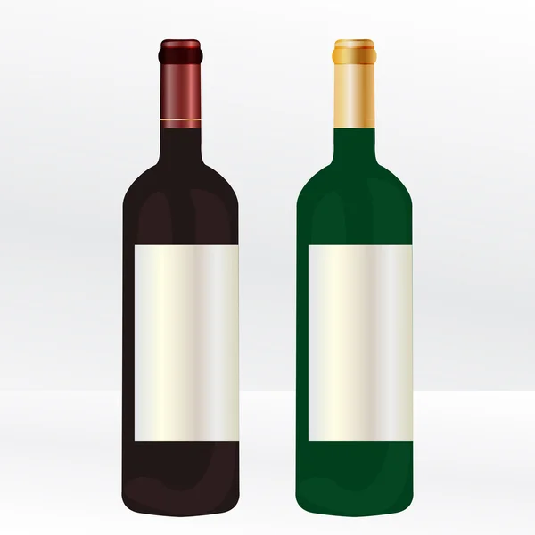 Graphic illustration of two bottles of wine — Stock Vector