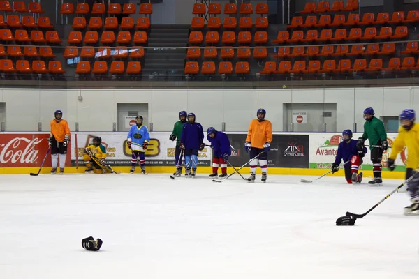 冰上曲棍球训练在布拉索夫体育场 — 图库照片
