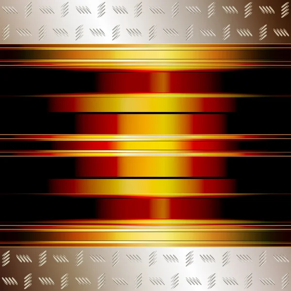Grafisk illustration av teknik bakgrund med gyllene plattor och incand — Stock vektor