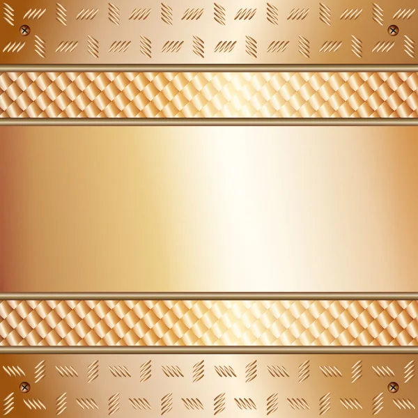 Illustrazione grafica di sfondo tecnologia con piastre d'oro — Vettoriale Stock