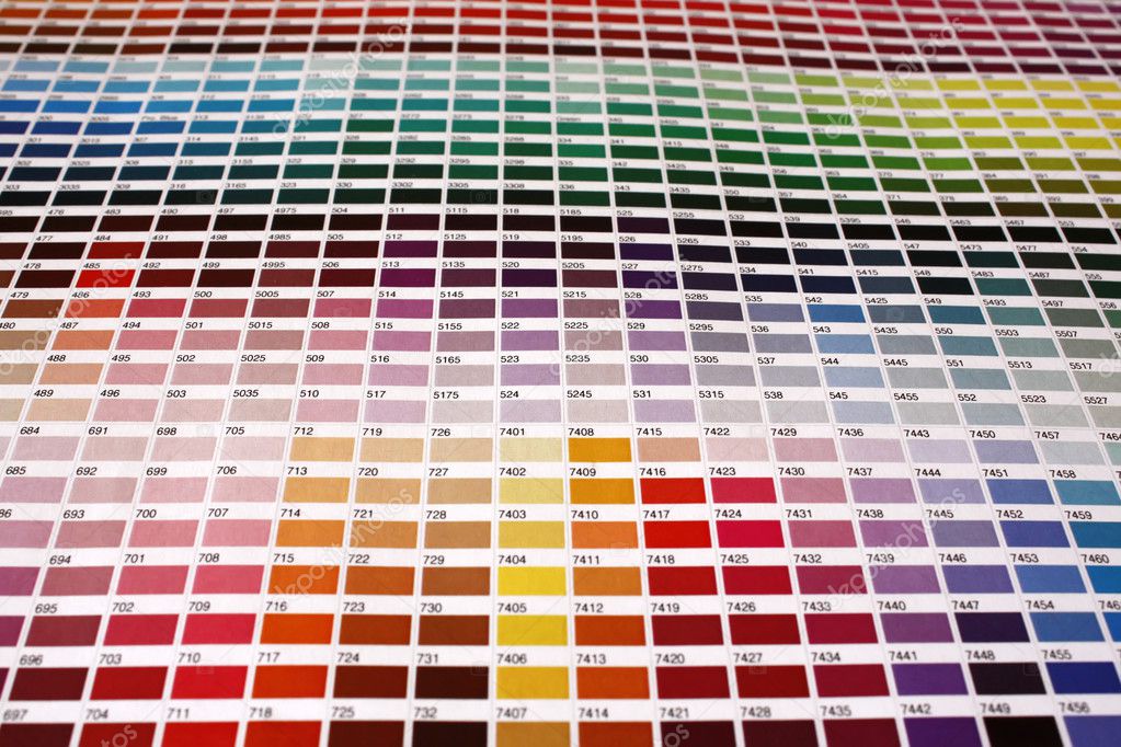 Color guide of pantone colors