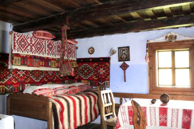 Interior of typical house from Transylvania, Romania clipart