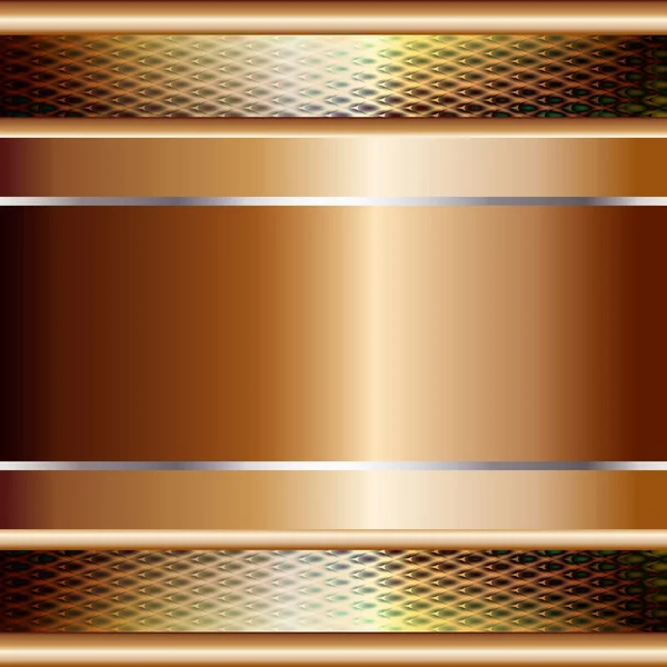 Illustration graphique du fond technologique avec plaques dorées et modèle sur le dessus — Image vectorielle