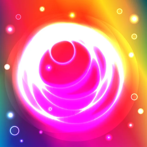 Grafisk illustration av magiska cirklar över spektral bakgrund — Stock vektor