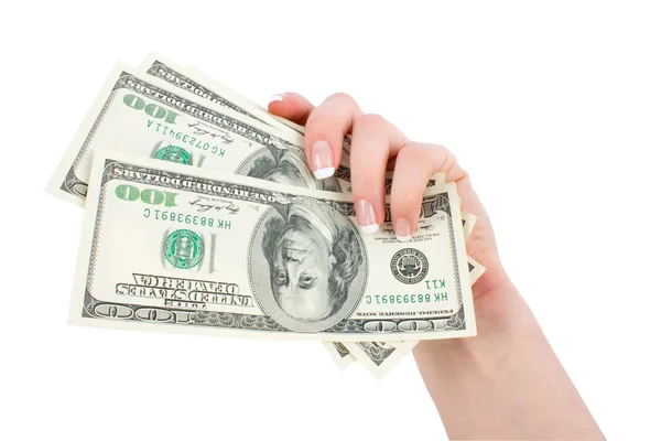 Money in a giving hand — Stock Photo, Image