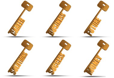 Gold key set clipart