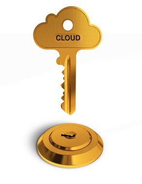 Cloud gold key clipart