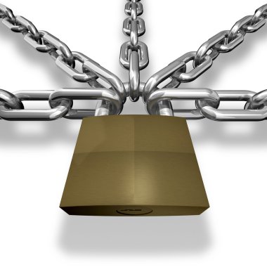 Chain closed with a lock clipart