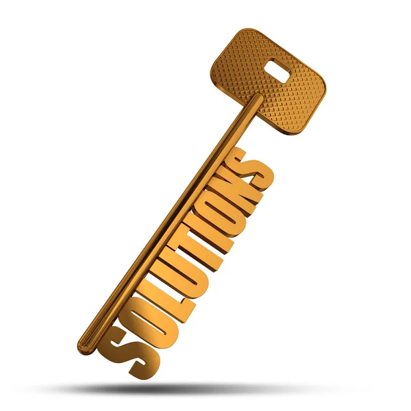 Solutions gold key — Stock Photo, Image