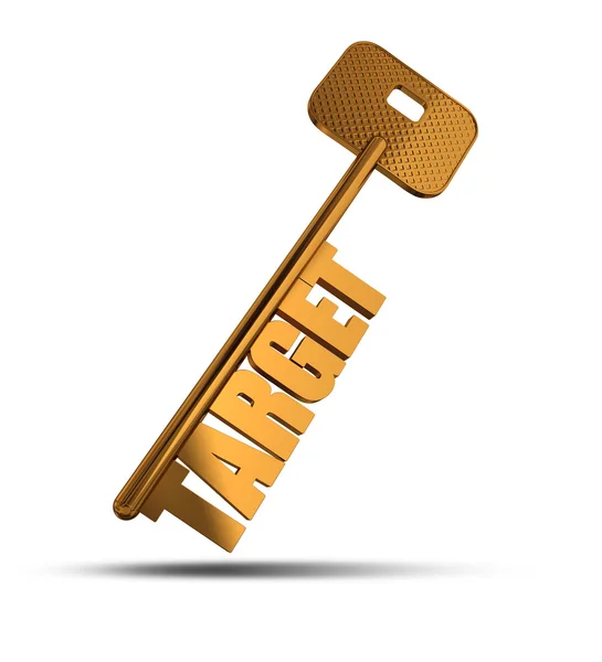 Target gold key — Stock Photo, Image