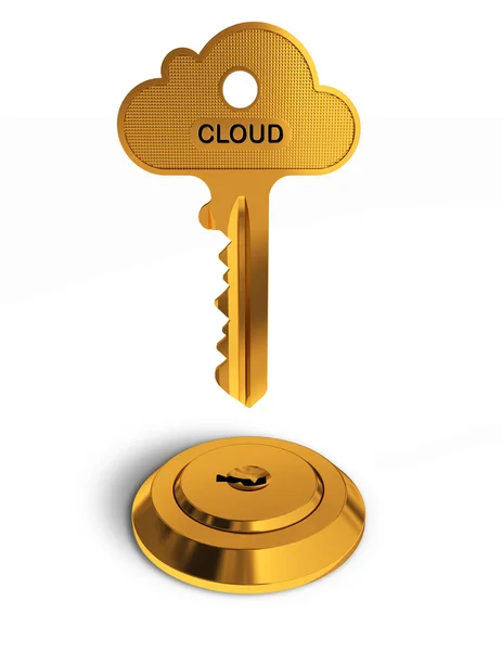 Cloud gold key — Stock Photo, Image