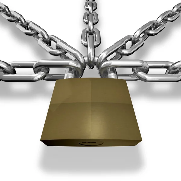 Chain closed with a lock — Stock Photo, Image