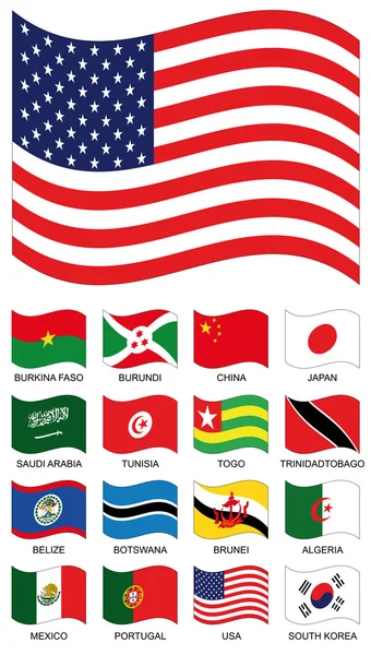 Διάνυσμα σημαία συλλογή — Διανυσματικό Αρχείο