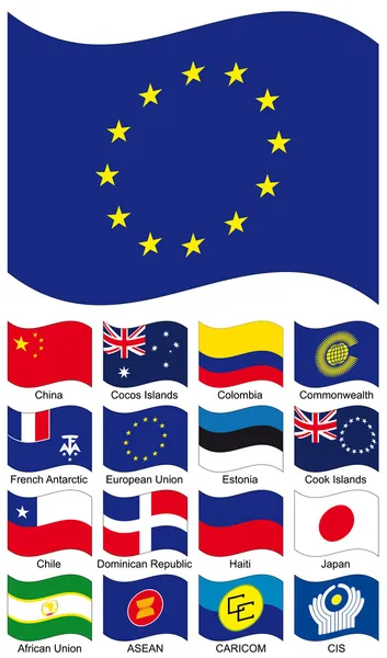 Collezione di bandiere vettoriali — Vettoriale Stock
