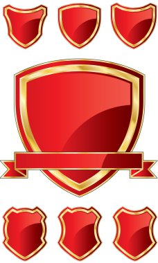 Shield Template E - RED SET clipart