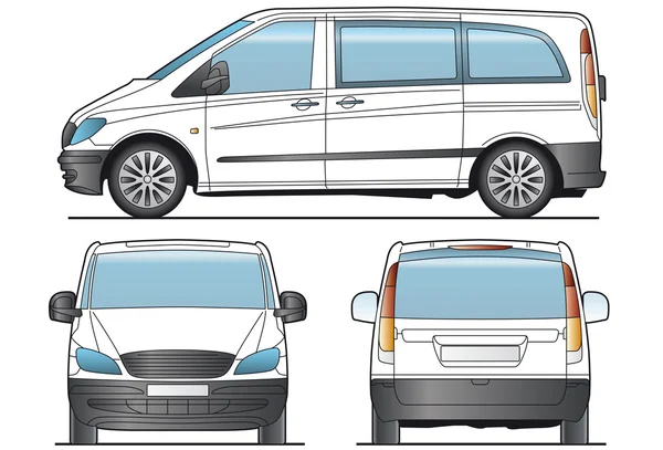 Mise en page du minibus de taxi — Image vectorielle