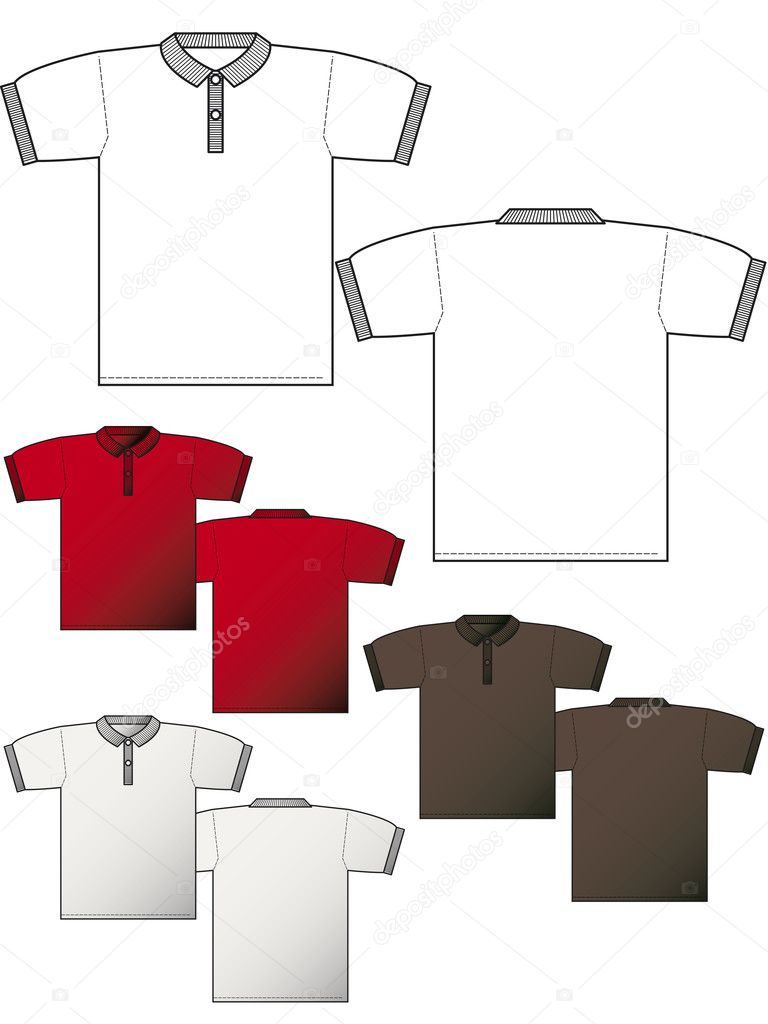 Polo T-shirt layout back and front