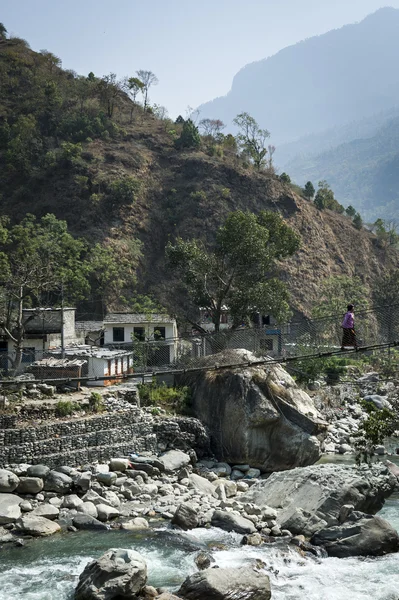 Klein dorp in de himalaya — Stockfoto