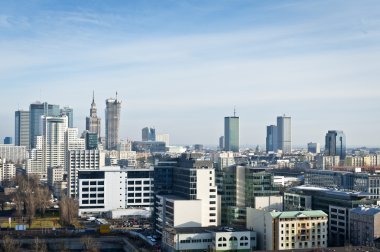 Warsaw city panorama clipart