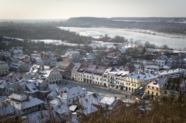 Panorama of Kazimierz Dolny in winter clipart