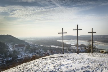 sundown üç hill kazimierz dolny yılında haçlar