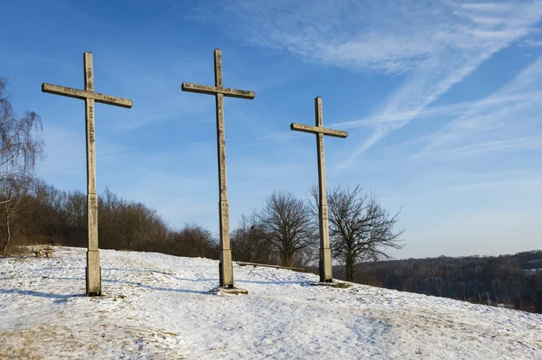 Τρεις σταυρούς λόφο στο kazimierz dolnytre kors hill i kazimierz dolny — Stockfoto