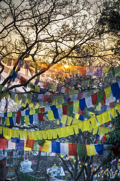 Tibetské modlitební praporky — Stock fotografie