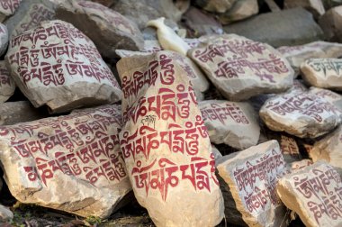 Holly stones at Swayambhunath Temple clipart