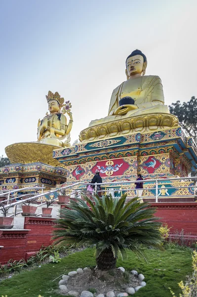Buddha monuments at Swayambhunath Temple — Stock Photo, Image
