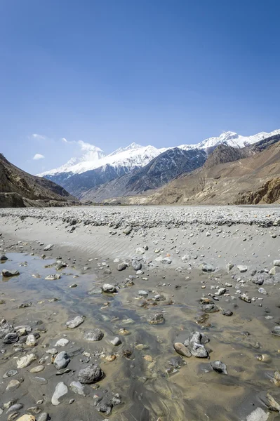 Пустая река в Гималаях — стоковое фото