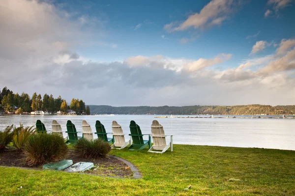 Chairs and Hood Canal — Stock Photo, Image