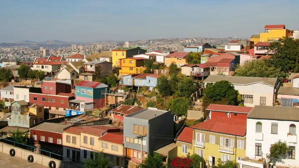 Flygfoto på valparaiso, chile — Stockfoto