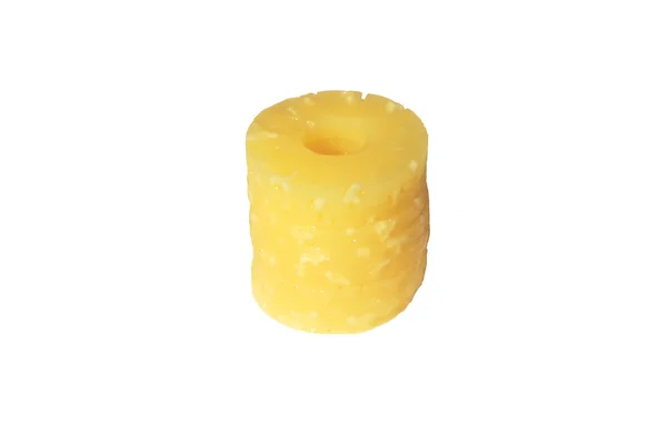 Žlutá konzervovaný ananas kroužky, vegetariánské jídlo — Stock fotografie